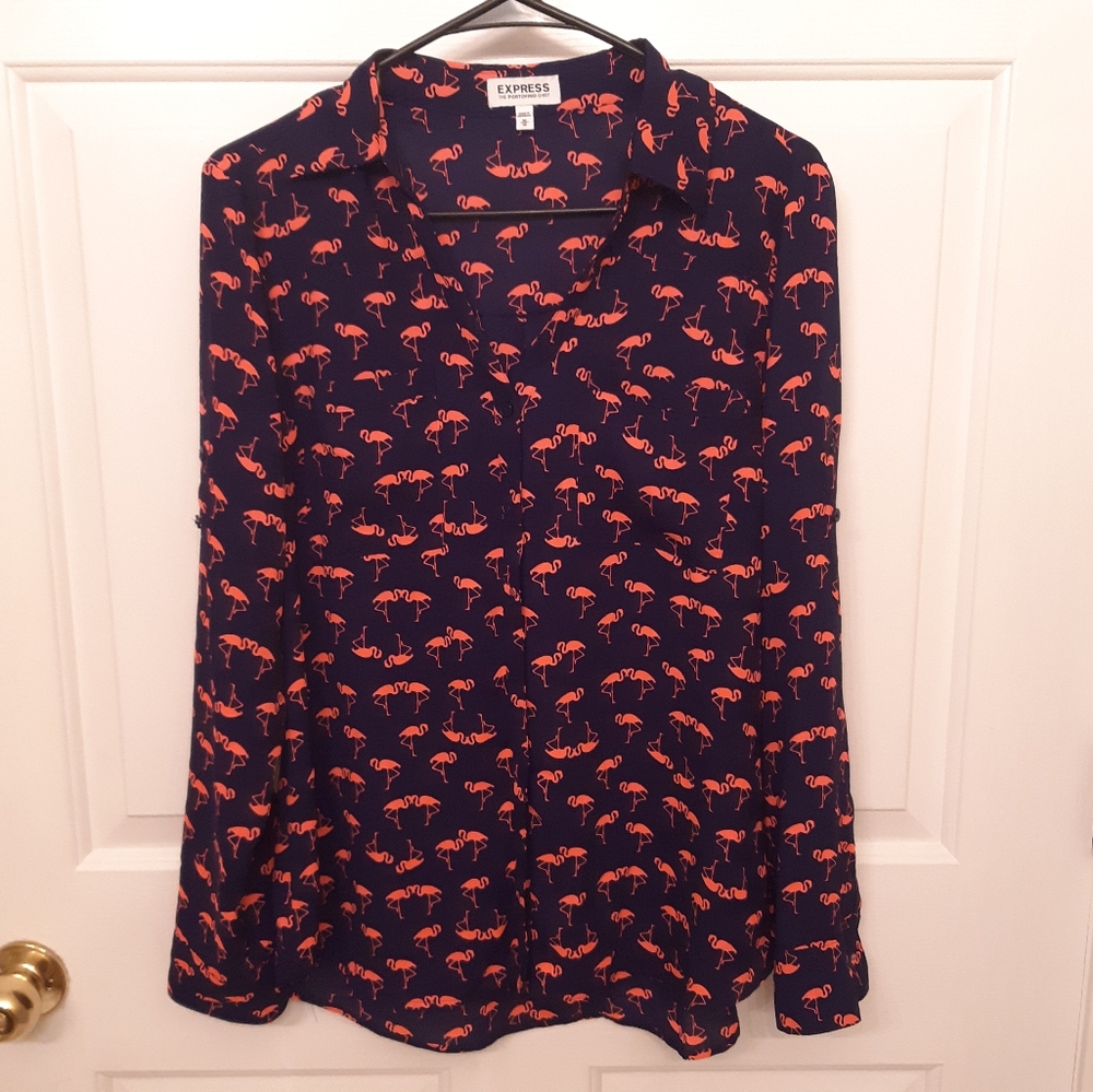 Dark blue flamingo shirt